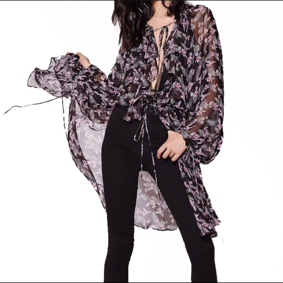 Victoria's Secret Other - VS Very Sexy West Side Floral Chiffon Duster NWT
